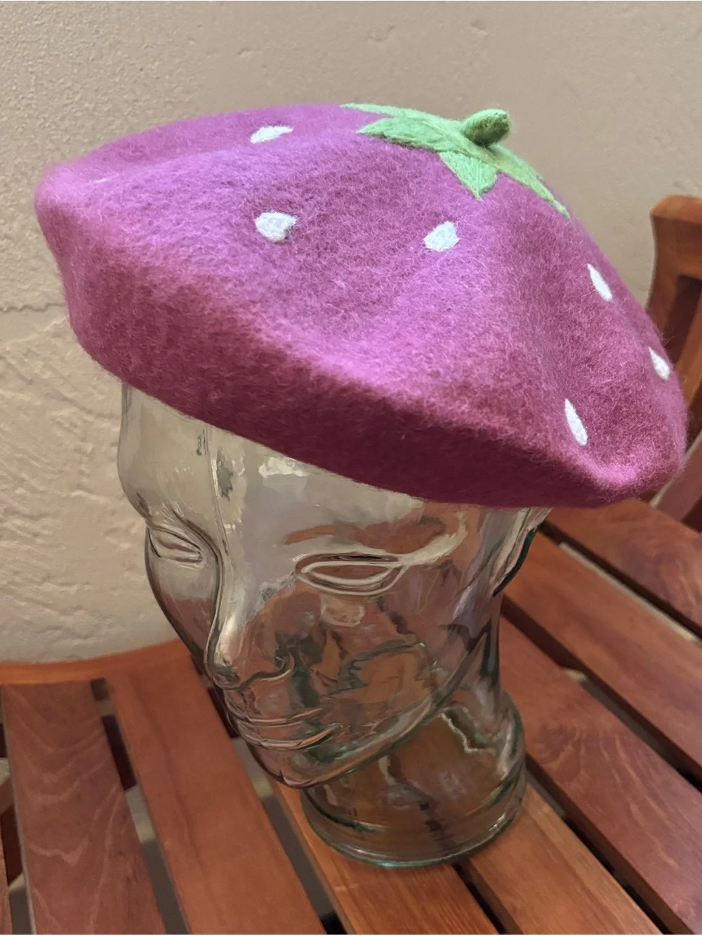 Raspberry Beret - Handmade Felted Wool French Beret Hat Made in Tasmania O/S
